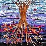 Tree of Life, Chesed, Detail, Fabric Collage Collaboration, 36" x 36", 2006
